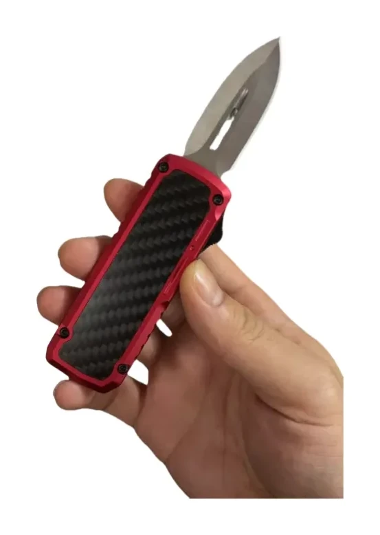 Titan Red OTF Automatic Knife – Double Edge
