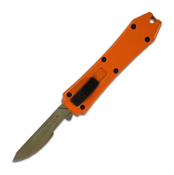 Mini OTF Surgery Knife, Removable Blade,Pocket EDC Keychain Knives--sbm