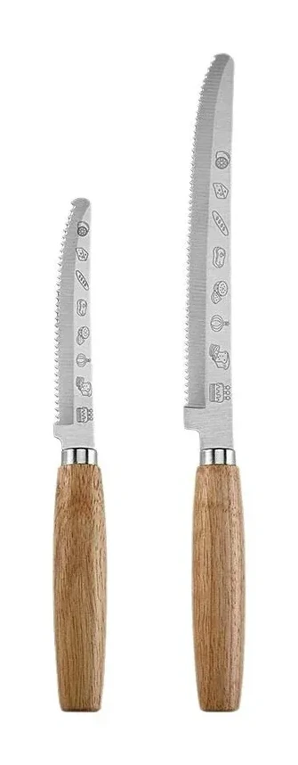 New Style Serrated Knife With Rubber Wood Handle