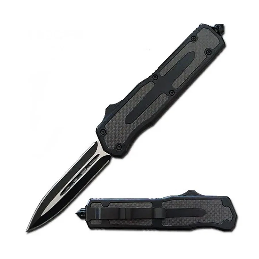 5.5 Inch Automatic Scarab Out The Front - Double Edge Carbon Fiber OTF Knife