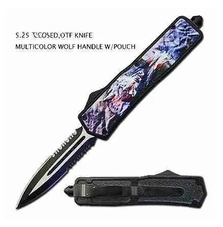 Wolf Carving OTF Knife