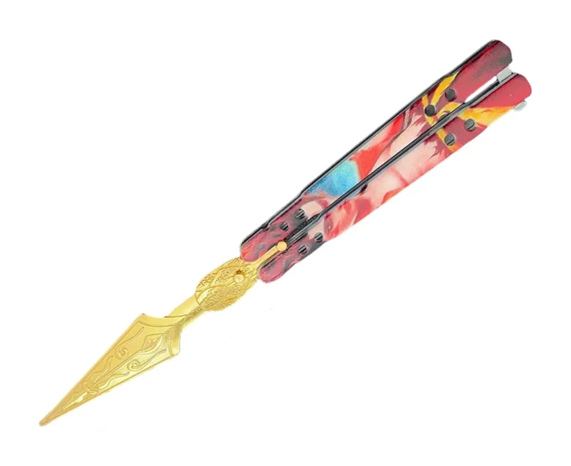 Nezha Surrounding The Devil Boy Conquers The Sea Figure Leng Feng Butterfly Knife Unsharpened 22cm Metal Craftsnezha Surrounding The Devil Boy Conquers The Sea Figure Leng Feng But