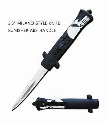 5.5inch Skull Handle Stiletto OTF Punisher Knife-sks-01