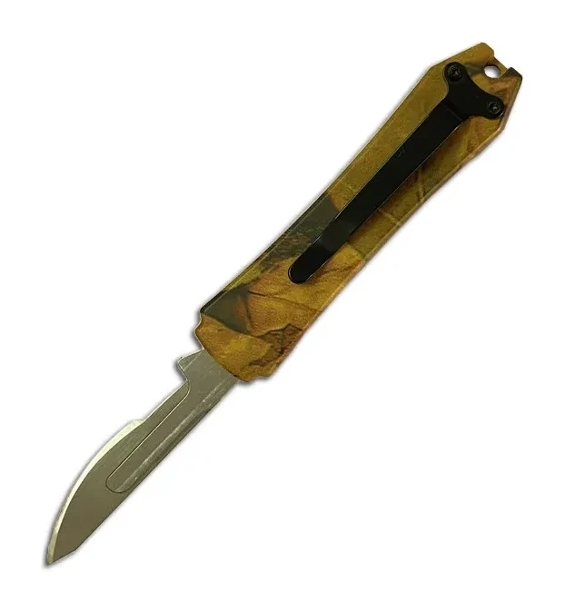 Mini OTF Surgery Knife, Removable Blade,Pocket EDC Keychain Knives--sbm