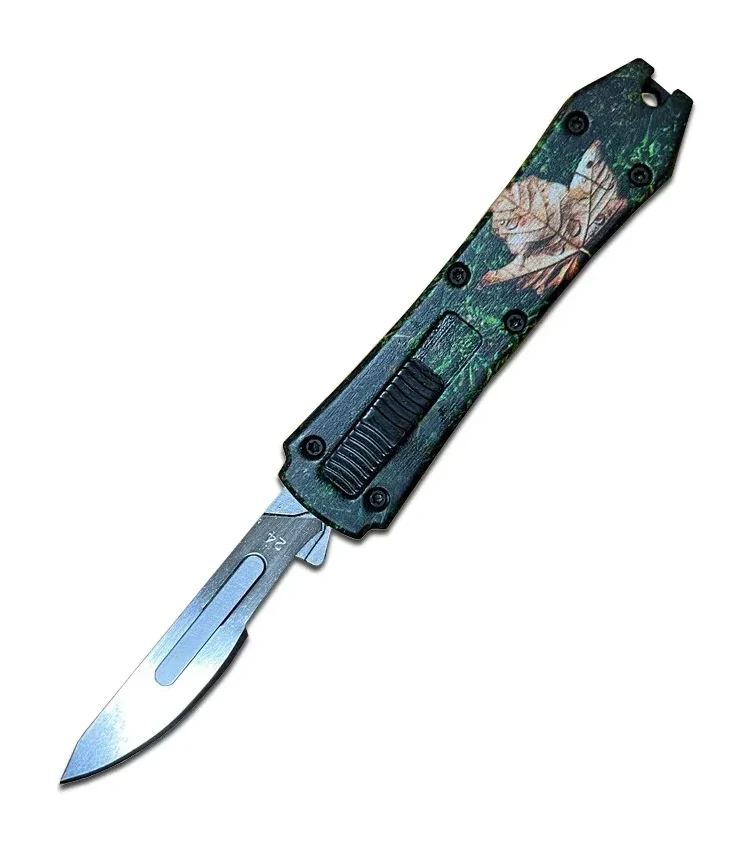 Mini OTF Surgery Knife, Removable Blade,Pocket EDC Keychain Knives--sbm