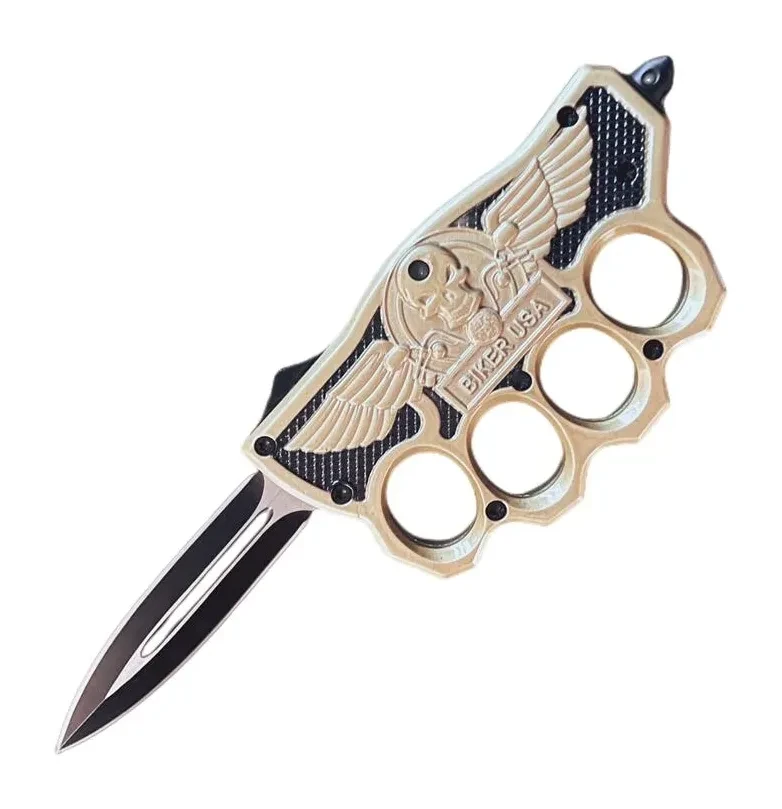 9inch Gold Biker Brass Knuckles And Knife​