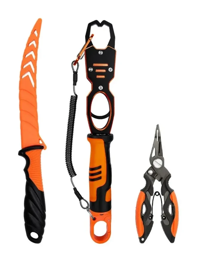 Fishing Knife Combination Multifunctional Fish Catcher Aluminum Alloy With Scale Fish Control Set