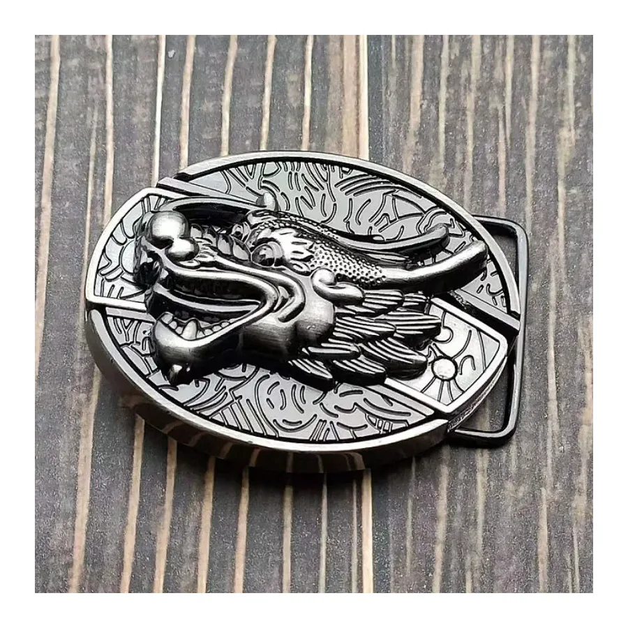Round Dragon Knife Belt Buckle Knife