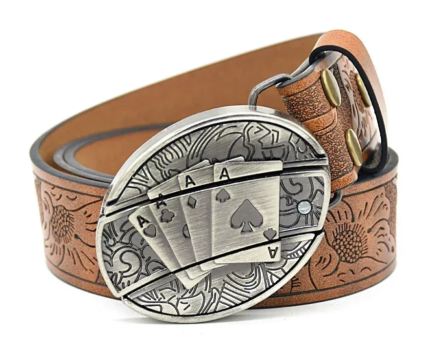 Belt Buckle Knife-poker Knife Buckle Embossed Brown